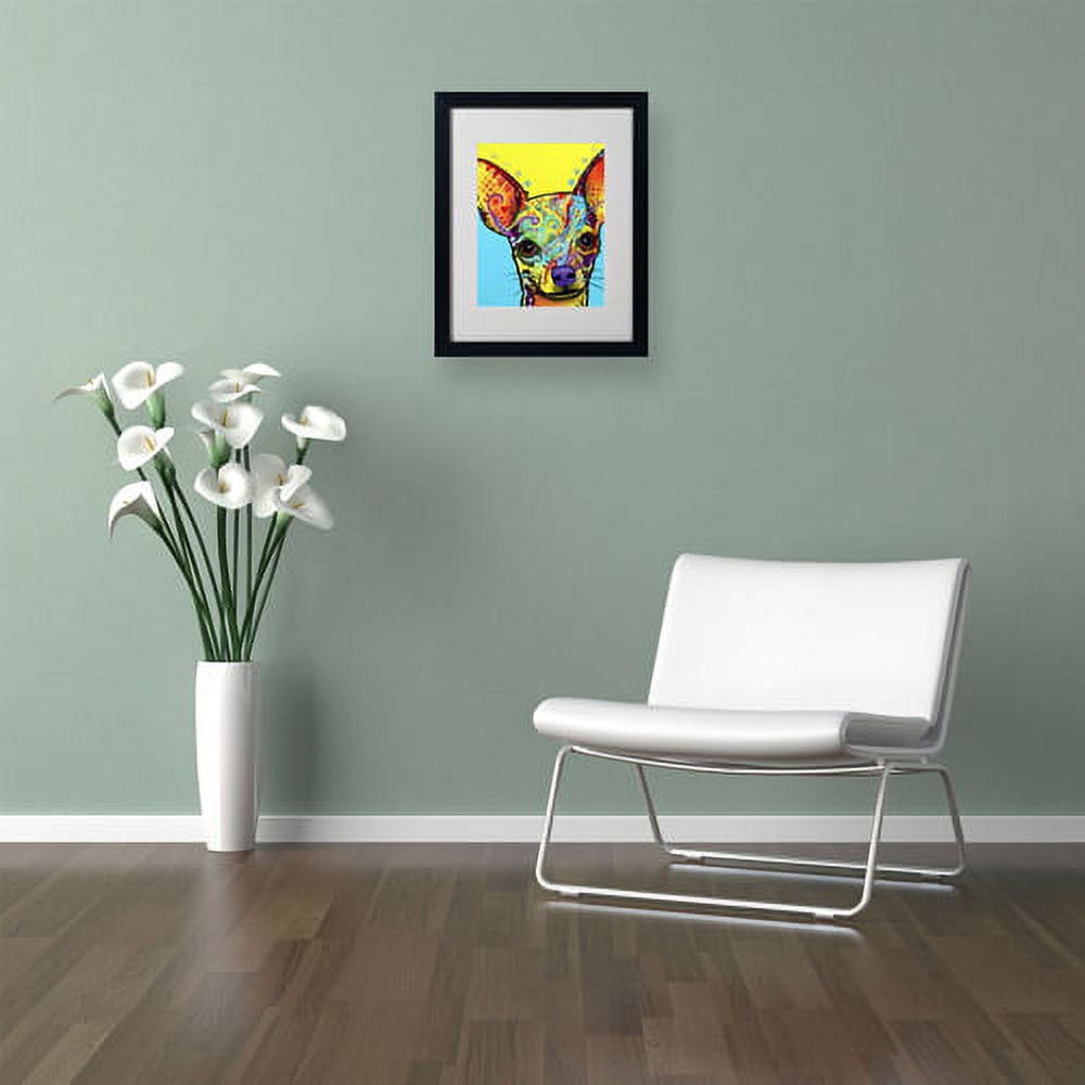 Matted art under acrylic in a black frame