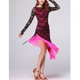 thumbnail image 4 of Whitewed Salsa Tango Type University Dance Party Outfits with Sleeves Pink, 4 of 4