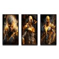 thumbnail image 2 of Designart "Fierce Superhero Valor Unleashed" Superheros Framed Wall Art Set Of 3 - Yellow Superheros Frame Canvas Set For Living Room Decor, 2 of 6
