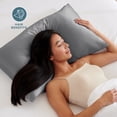 thumbnail image 2 of Bare Home Satin Pillowcase Set of 2 - Silky Soft for Hair and Skin - Zipper Closure - King, Gray, 2 of 7