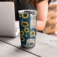 thumbnail image 4 of 20 Oz French Bulldog Sunflowers Floral Coffee Tumbler Double Wall Insulated Stainless Steel Water Bottle | Metal Reusable Thermoses Flask with Cup Cap | Leak & Sweat Proof with Anti-Dust Lid, 4 of 7