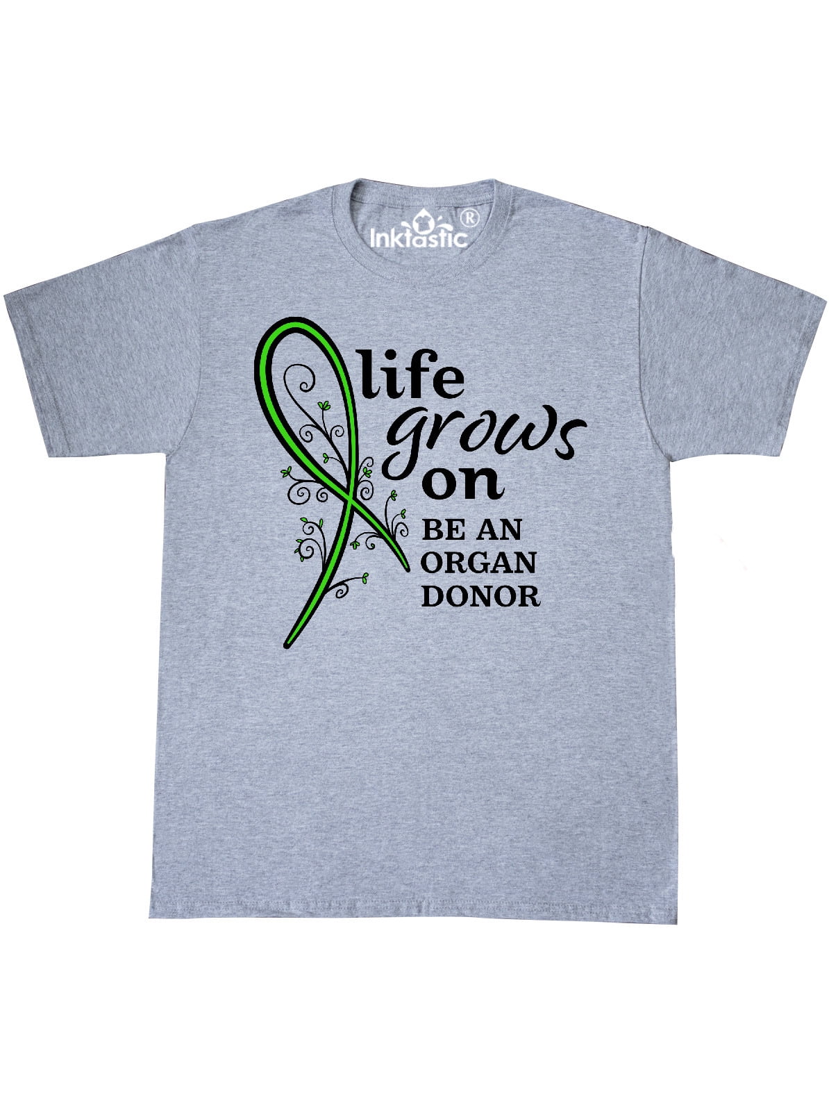 Be An Organ Donor T-Shirt Awareness Donation Green Mens Inktastic Life Grows On 