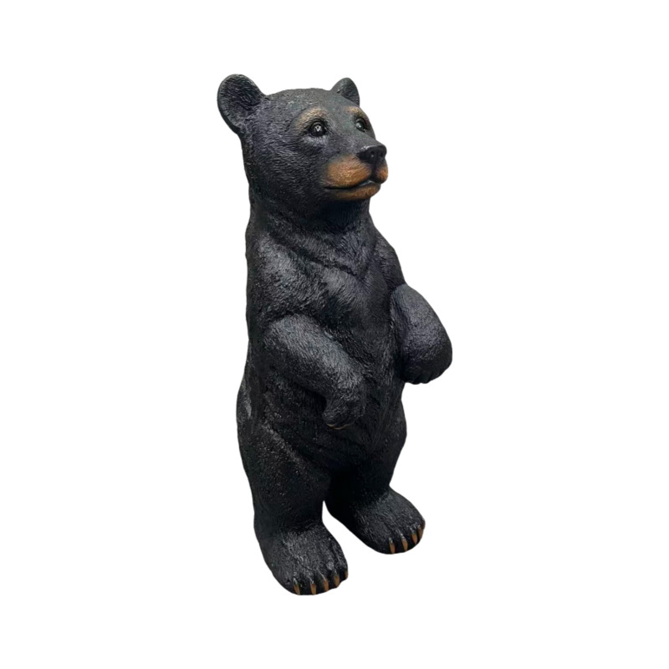GDF Studio Black Bear Resin Indoor/Outdoor Guardian Statue, Weather-Resistant Decor Figurine for Garden & Courtyard
