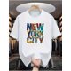 thumbnail image 2 of Men's Vibrant Pink "NEW YORK CITY" Graphic T-Shirt - Casual Summer Short Sleeve with Round Neck, Machine Washable, Ideal for Daily Wear & Sports, Sports T-Shirt, 2 of 7