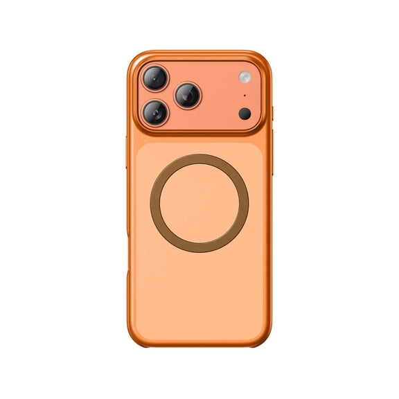 Sanwo Magnetic Case for iPhone 17 Pro Max, Matte PC MagSafe Compatible Phone Cover, Anti-Fingerprint Slim Case, Orange