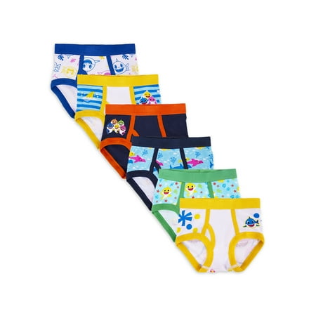 Baby Shark Toddler Boys' Underwear, 6 Pack Sizes 2T-4T