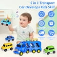 thumbnail image 2 of AOKESI 5 in 1 Carrier Transport Cars Toy for Toddlers, Power Vehicle Toy Set with Light and Sound, Gift for Boys Girls, 2 of 8