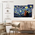 thumbnail image 5 of Elephant Stock Dogs Journey Starry Night Wall Art - Horizontal Canvas Wall Art - Bedroom Wall Decor - Animal Canvas - Black And Blue Decor - 12" x 8", 5 of 8