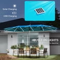thumbnail image 5 of Outsunny 15ft Double-Sided Outdoor Patio Umbrella with Solar LED Lights, UPF50+ Blue Polyester Canopy, Aluminum Pole & Fiberglass Ribs, Large Crank Shade for Garden & Backyard, 5 of 8