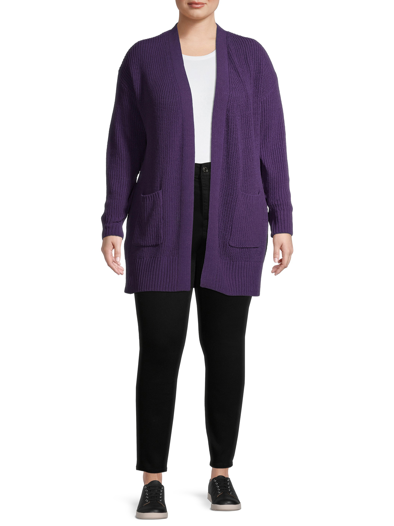 violet thoughts ~ purple plush open front sweater