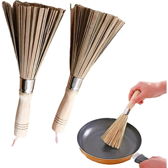 Natural Bamboo Pot Brush, Firm And Sturdy For Long-lasting Use, Bamboo Wok Brush With High Density Bristles, Easy To Clean Kitchen Cleaning Brush, Diverse Applicable Occasions,