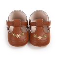 thumbnail image 2 of Fozruso Baby Sandals For Soft Sole Breathable Comfortable Casual Walking Shoes With Embroidery Design For Boys Girls 0 18 Months,Sizes 6 Toddlers 12-18 Months(Brown), 2 of 7