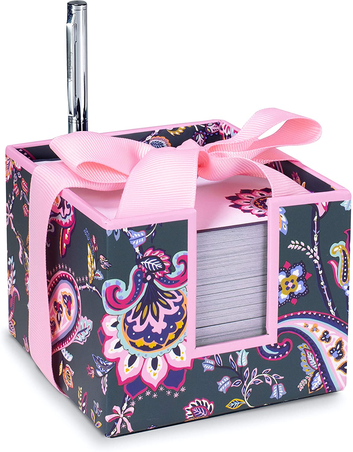 Vera Bradley Note Cube with Black Ink Pen, 3.75" x 3.75" with 400