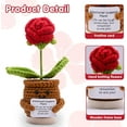 thumbnail image 5 of Handmade Crochet Flower Plant Plush - Cute Emotional Support Desk Decoration, Knitted Wool Doll with Inspirational Card for Birthdays Encourage Gifts Red, 5 of 5