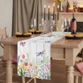 thumbnail image 2 of Wildflowers 108 Inch Table Runner, Spring Farmhouse Tulip Floral Leaf Wooden Grain Farmhouse Dresser Scarf Cotton & Linen Tablerunner for Dining/Kitchen Island/Holiday Party Décor 13" x 108", 2 of 9