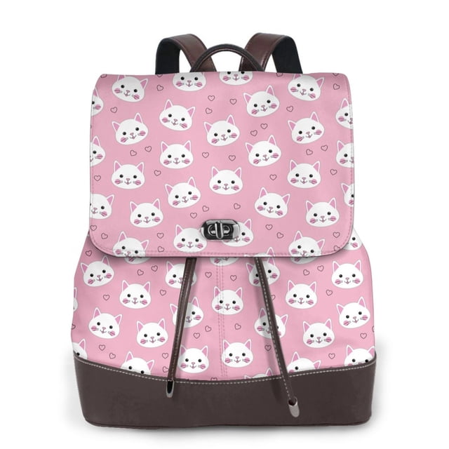 Fotbe Cute Cat Mochila Bolso con Estampado para Mujer, Mochila Antirrobo de Nylon Impermeable, Bolsa Ligera de Hombro