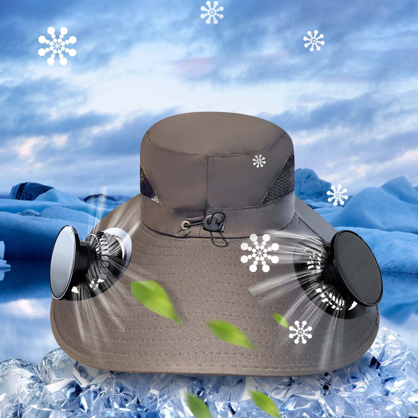 Solar Fan Hat,Solar Powered Fan Hat,Wide Brim Solar Fan Hat Outdoor Wide Brim Sun Hat Solar Panel Fan Hat Solar Hat With Built In Fan With 2 Solar Fan Fishing Hat For Men - Removable & Usb Charging