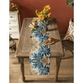 thumbnail image 5 of Blue Brown Palm Leaf Table Runner 72 Inches, Retro Summer Botanical Bed Runner Dresser Scarves Tabletop for Indoor Outdoor Parties/Ceremony/Banquet, 14" x 72", 5 of 8