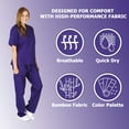 thumbnail image 3 of Women's Scrub Sets, Scrub Top and Pants (Purple, 3X-Large), 3 of 7