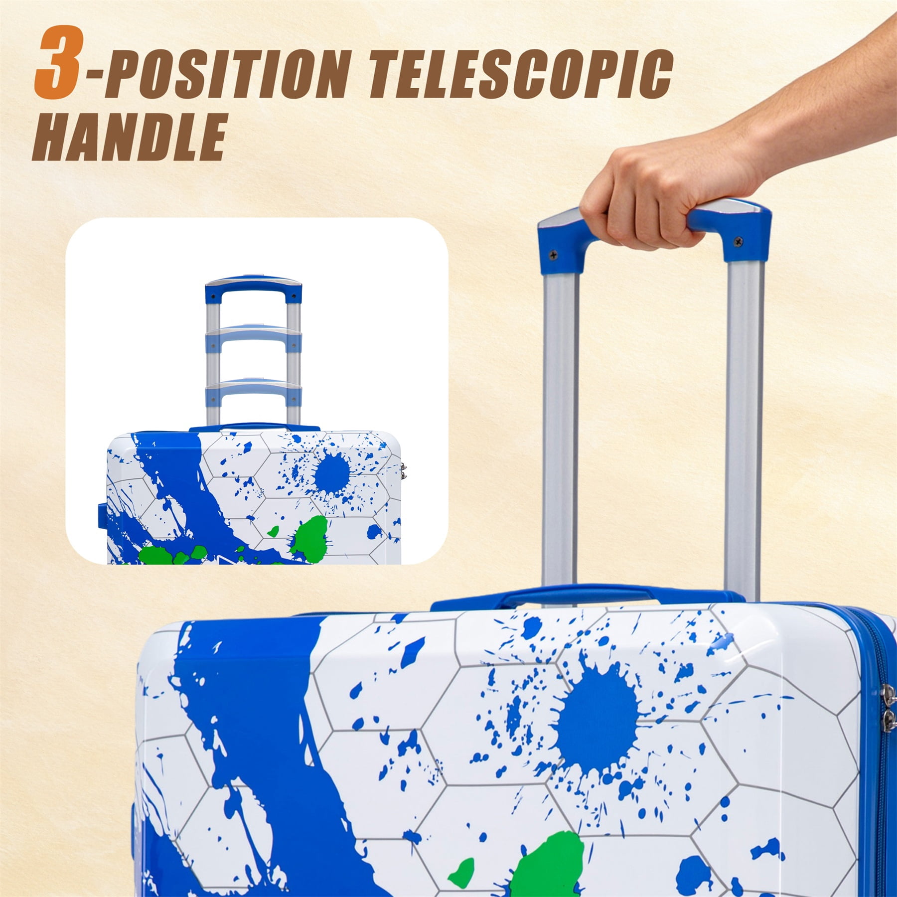Alvantor 28" Luggage Hardside Suitcase With Spinner Wheels,Lightweight Luggage with TSA Lock Blue
