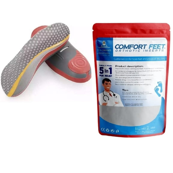 Dr A-Z Orthotic Shoe Inserts Arch Support, Insole Orthotics for Women, Men, Memory Foam Heel Spurs, Flat Feet Relieve Feet Fatigue, Plantar Fasciitis, Heel Pain, CF 440 Insoles LONG 9 Inches