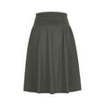 thumbnail image 4 of Mrat Aline Skirts for Women Women Midi Skirt with Pockets Below the Knee Length Ruched Waisted Flowy Midi Skirt Linen Skirt S-100 Gray M, 4 of 6