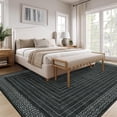 thumbnail image 3 of Modern 8x10 Area Rugs for Living Room, Washable Geometric Soft Non Slip Bedroom Rugs, Ultra Thin Low Pile Stain Resistant Large Carpet for Dining Room Office, Black, 3 of 7