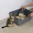 thumbnail image 7 of Gloreen 2 Pack Plastic High Side Cat Litter Boxes, Open Top, Include Litter Scoops, Gray, 7 of 7
