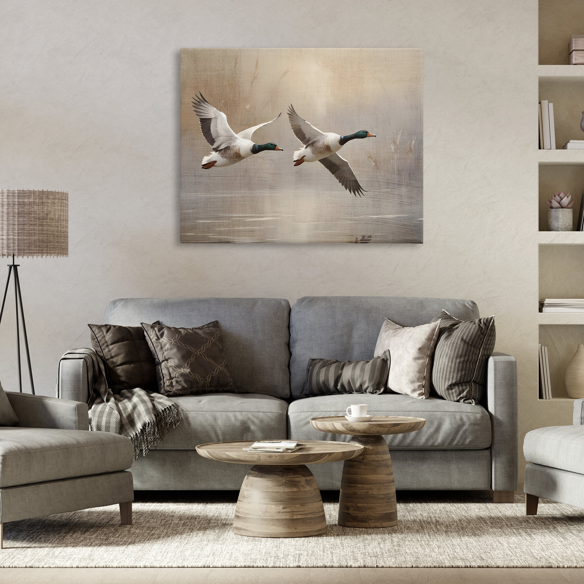Stupell Industries Mallard Ducks over Pond Canvas Wall Art, design by Susan Arnot