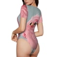 thumbnail image 2 of Fotbe Adorable Pink Fluffy Birds Body de Mujer con Cuello Redondo y Mangas Cortas, Sin Mangas Ajustado, Suave, Cómodo y Básico-X-Large, 2 of 7