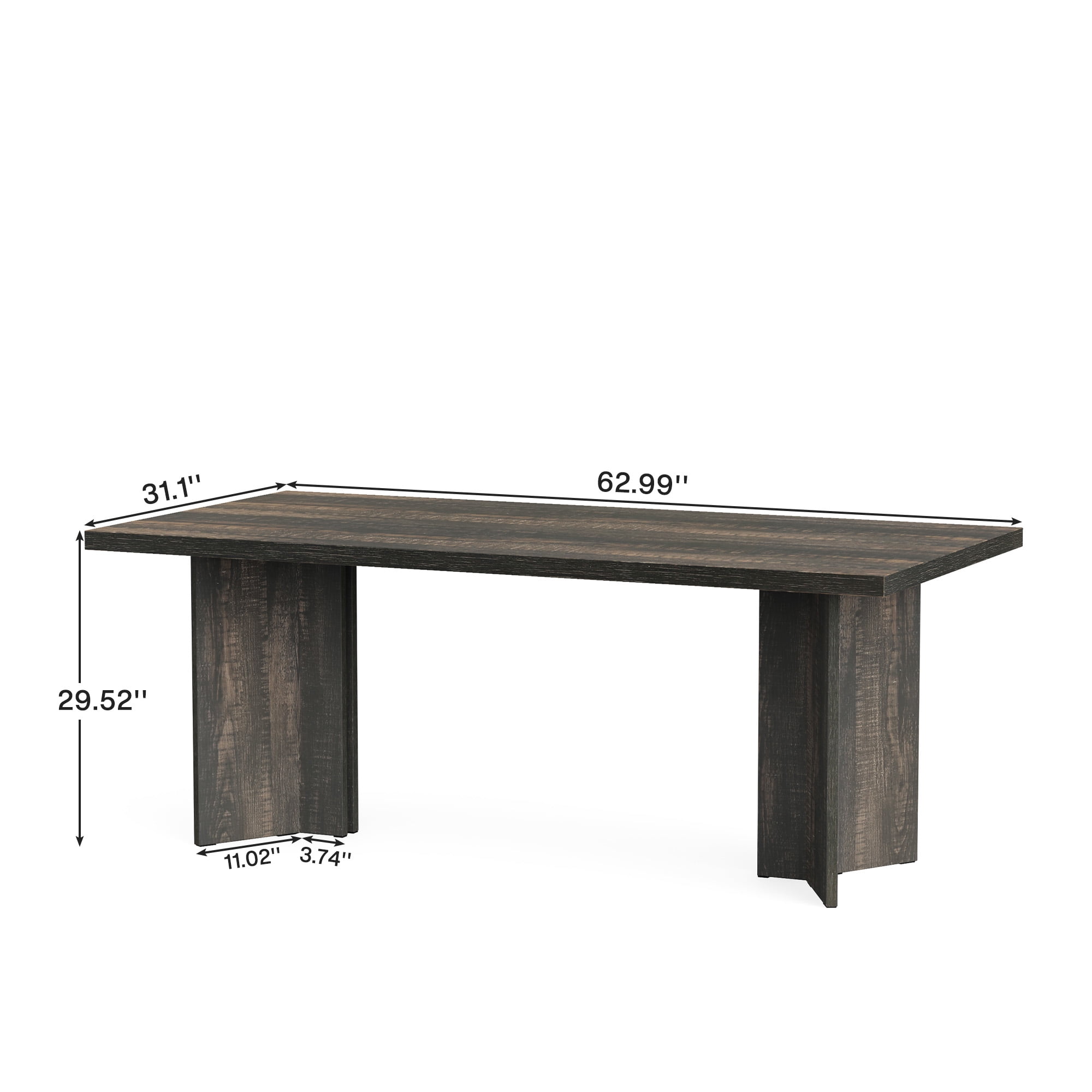 MAYEERTY 63 Inch Farmhouse Kitchen Table Multi-Use Desk with 300lbs Capacity & Easy Assembly