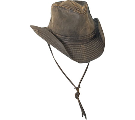Dorfman Pacific Mens Cotton Outback Hat with Chin Cord