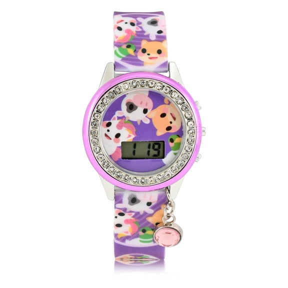 Adopt Me Kids Flashing Lights LCD Watch with Printed Strap and Hanging Charm (ADM4009WM)