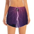 thumbnail image 2 of Sigee Thunderstorm Violet Purple for Women's Athletic Shorts High Waisted Running Shorts Pocket Sporty Short Gym Elastic Workout ShortsX-Large, 2 of 9