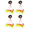 Unique Bargains Size 3 Mini 6 in 1 Yellow Red Plastic Fishing Floater 4 Pcs