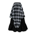 thumbnail image 4 of Byworldtasic Womens Skirts Goth Asymmetrical Midi Skirt Women Punk Plaid Y2k Fairy 90s Flowy Plaid Skirts for Women High Waist Long Skirt, 4 of 7