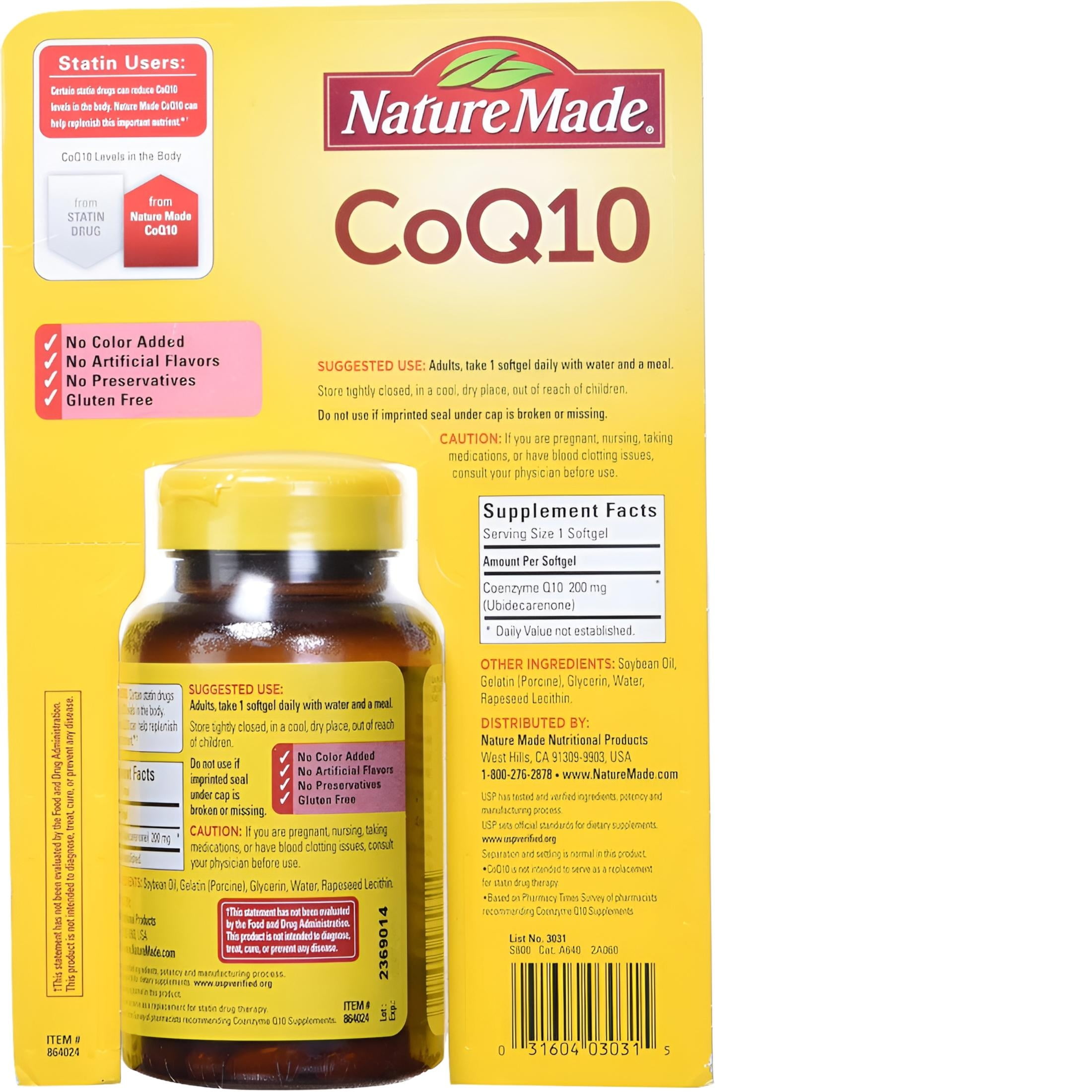Nature Made CoQ10 200 mg. -140 Softgels