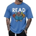thumbnail image 2 of Men's T-Shirts Graphic Tees Funny Adult Summer Crew Neck Fashion Leisure Reading Day Letter Theme Printed Short Sleeved Casual Breathable T Shirt, 2 of 5