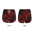 thumbnail image 3 of KLL Red Dragon On Black Pattern Shorts Women,Athletic Shorts High Waisted Running Shorts Pocket Sporty Short Gym Elastic Workout Shorts-Medium, 3 of 7
