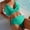 Green, variant on Women's 2 Piece Wrap Bikini Swimsuit, Halter V Neck Crop Top with High Waist Tummy Control Brief, Quick Dry Bathing Suit for Beach Pool