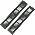 thumbnail image 1 of Paquete de 2 rejillas de ventilación de puerta de aluminio rectangulares 250x50 mm Protección contra insectos para RV, armario, cocina, etc. - Negro, HANBING, 1 of 5