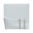 thumbnail image 3 of Benjara Padded Backrest Lounge Chair with Leatherette Strap Arms, White and Silver, 3 of 3