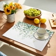 thumbnail image 2 of Eucalyptus Leaves Placemats Set of 6, Spring Summer Watercolor Botanical Placemats for Dining Table, Place Mats for Kitchen Tabletop, Waterproof Wipeable Dining Table Mats Set, 2 of 9