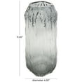 thumbnail image 3 of DecMode 11" Handmade Abstract Textured Rectangular Ombre Gray Glass Vase, 3 of 9