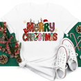 thumbnail image 1 of Ropa Kawaii de Feliz Navidad para mujer, camisa con estampado de patas de perro, camisetas negras de manga corta para mujer, camiseta de Navidad para mujer 2023, 1 of 5