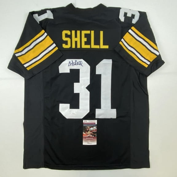 Autographed/Signed Donnie Shell Pittsburgh Black Football Jersey JSA COA