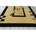thumbnail image 4 of Premium 3D Hand Carved Modern 5x8 5x7 Rug Contemporary 1347 Black Beige, 4 of 11