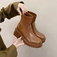 thumbnail image 6 of Khaki Female Fashionable Short Boots With Solid Color And Round Toe For Outdoor Indoor, 6 of 9