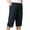 Black, variant on Men's Casual Twill Elastic Cargo Shorts Below Knee Relaxed Fit Multi-Pockets Capri Long Shorts 3/4 Outdoor Pants