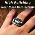 thumbnail image 5 of HOOUN Retro Masonic Handshake Ring Stainless Steel Men's Mason Brother Biker Punk Ring-12, 5 of 5